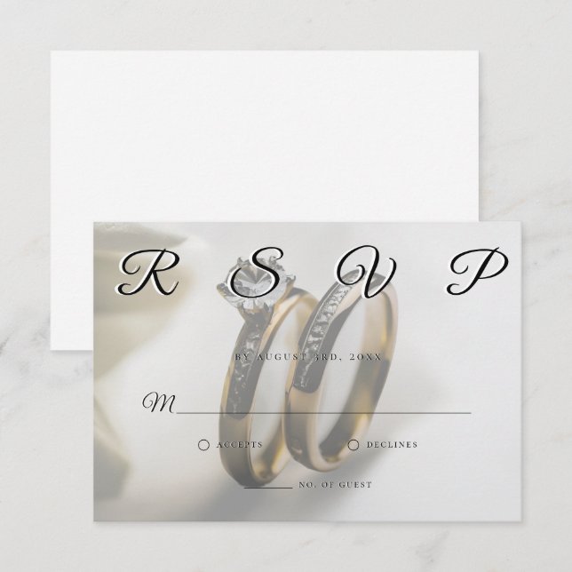 Tarjeta RSVP Minimalista simple y elegante para bo (Anverso / Reverso)