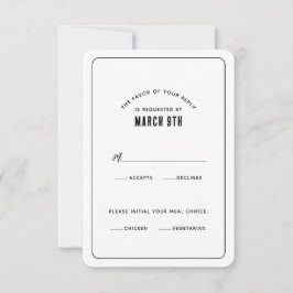 Tarjeta RSVP Minimalista simple y moderna