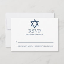 Tarjeta RSVP Mitzvah de la barra azul de la marina