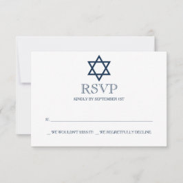 Tarjeta RSVP Mitzvah de la barra azul de la marina