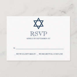 Tarjeta RSVP Mitzvah de la barra azul de la marina