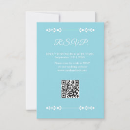 Tarjeta RSVP moderna azul y blanco claro