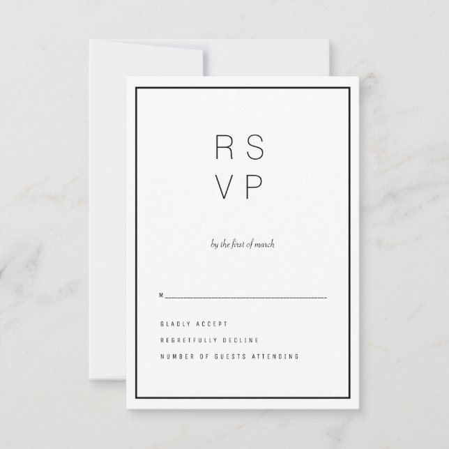 Tarjeta RSVP moderna de Unica (Anverso)