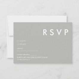 Tarjeta RSVP moderna minimalista | Boda gris