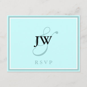 Tarjeta RSVP Monograma Azul