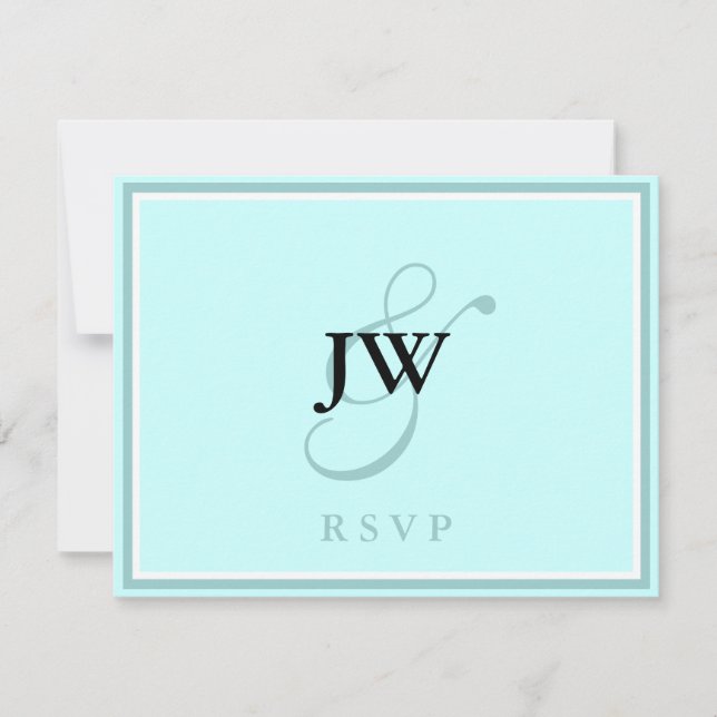 Tarjeta RSVP Monograma Azul (Anverso)