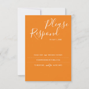 Tarjeta RSVP Naranja quemada, sitio web Boda