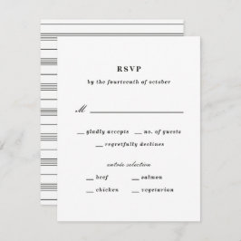 Tarjeta RSVP Nautical Knot ilustrada - Negro