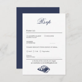 Tarjeta Rsvp Nautical Oceanic obscuro Wedding