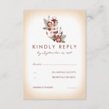Tarjeta RSVP Nautical Seaside Wedding