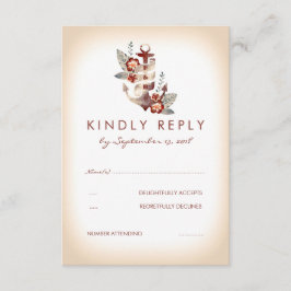 Tarjeta RSVP Nautical Seaside Wedding