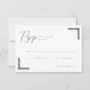 Tarjeta RSVP Negra Elegante