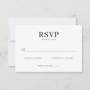 Tarjeta RSVP Negra Elegante