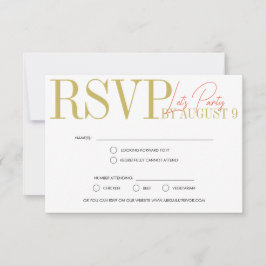 Tarjeta RSVP negrita y retro