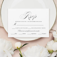Tarjeta Rsvp Nuestra Boda Negro en Español