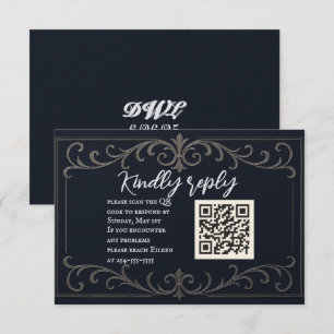 Tarjeta RSVP Nuptial QR de matrimonio