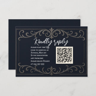 Tarjeta RSVP Nuptial QR de matrimonio