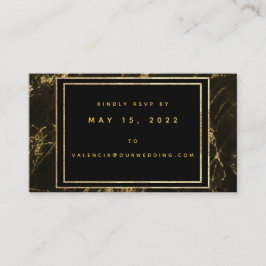 Tarjeta RSVP Online De Boda De Granito Y Oro