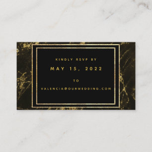Tarjeta RSVP Online De Boda De Granito Y Oro
