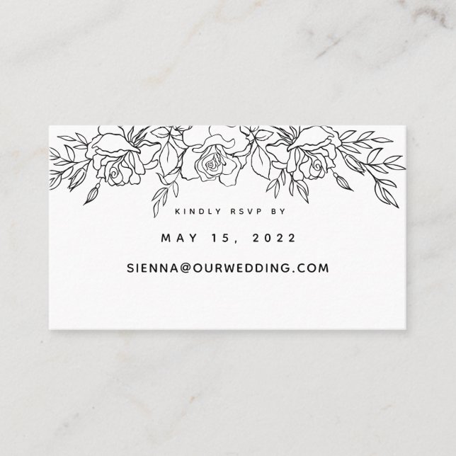 Tarjeta RSVP Online De Boda De Rosas (Anverso)