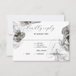 Tarjeta RSVP Onyx y Gold
