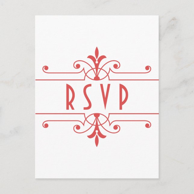 Tarjeta RSVP Ornamental de Fancy v2 (Anverso)