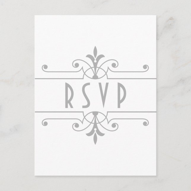 Tarjeta RSVP Ornamental Gray v2 Fancy (Anverso)