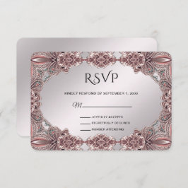 Tarjeta RSVP Ornamental Rosa