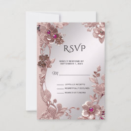 Tarjeta RSVP Ornate Floral Rosa