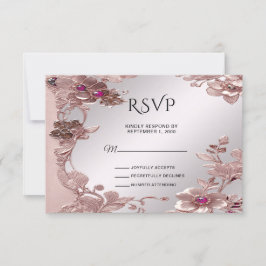 Tarjeta RSVP Ornate Floral Rosa