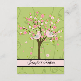 Tarjeta RSVP para aves con flores de cerezo