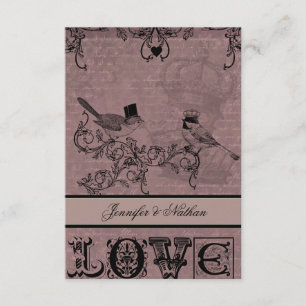 Tarjeta RSVP para Aves de Amor boda