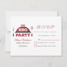 Tarjeta RSVP para Baby Shower BBQ al aire libre