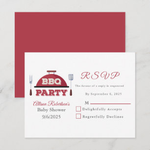 Tarjeta RSVP para Baby Shower BBQ al aire libre
