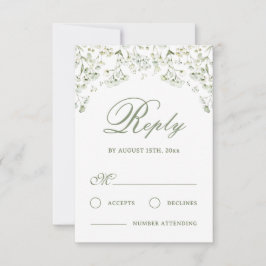 Tarjeta RSVP para boda de aliento del bebé