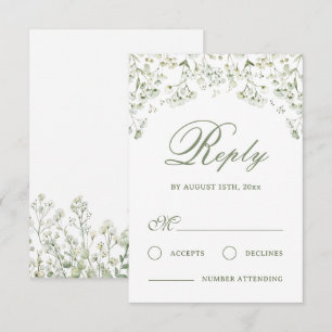 Tarjeta RSVP para boda de aliento del bebé