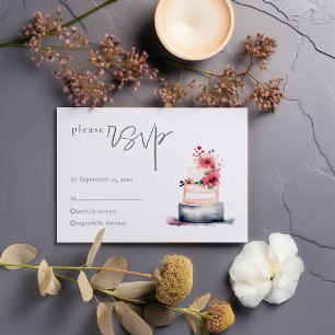 Tarjeta RSVP para Boda de color de agua