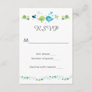 Tarjeta RSVP para Bodas de aves florales