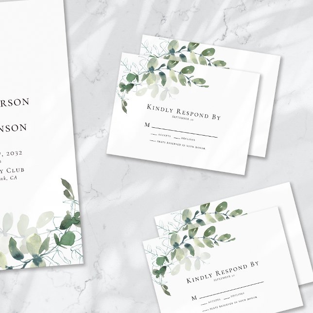 Tarjeta RSVP para bodas de ecología de eucalipto p (Subido por el creador)