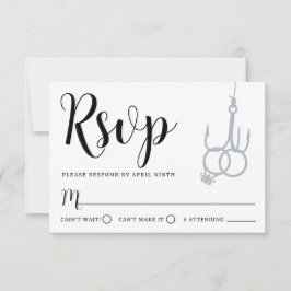 Tarjeta RSVP para Bodas de enlace de pesca simple
