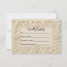 Tarjeta RSVP para bodas de vicio de mármol
