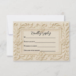 Tarjeta RSVP para bodas de vicio de mármol