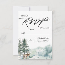 Tarjeta RSVP para bosques de color de agua