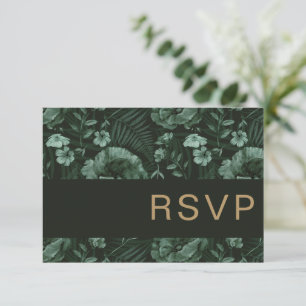 Tarjeta RSVP para botella de moda de flores silves