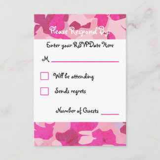 Tarjeta RSVP para Camo Rosa