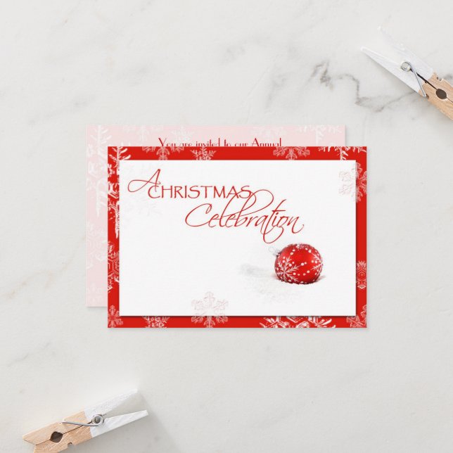 Tarjeta RSVP para celebración de Navidades blancos (Anverso/Reverso In Situ)