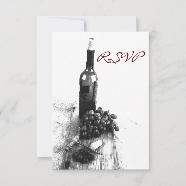 Tarjeta RSVP para cena de vino (Anverso)