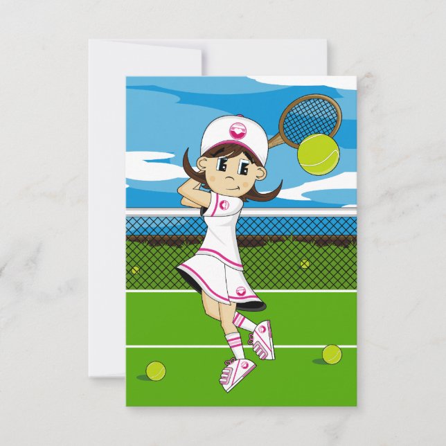 Tarjeta RSVP para Chica de tenis de mesa (Anverso)