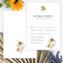 Tarjeta RSVP para comidas de girasol