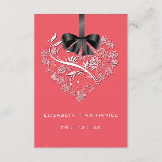 Tarjeta RSVP para corazón sin aliento - coral